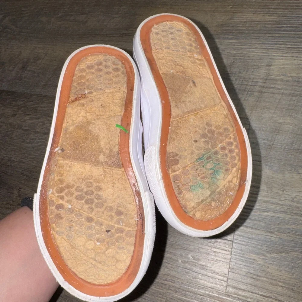 US Sports Girls Glitter Sneakers Toddler Size 7 Gold Zip Heart Slip On Shoes